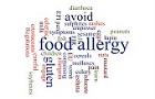 Graphic showing words related to food allergies 