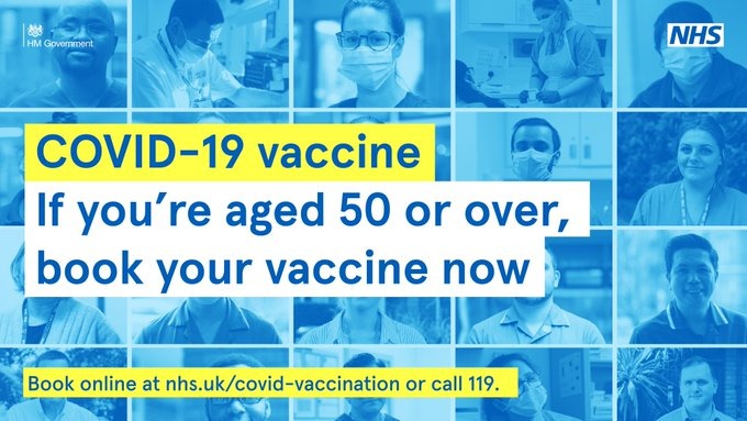 If you're aged 50 or over, book your vaccine now