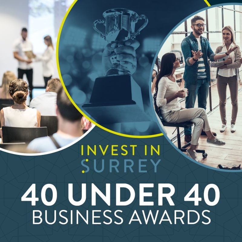 Logo for Invest in Surrey 40 under 40 Awards