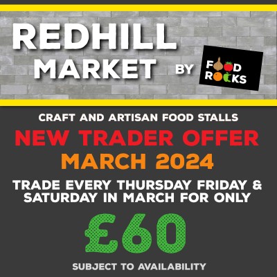 Redhill Market is offering stalls for just £60 to new traders throughout March 2024