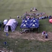 tents and people on 