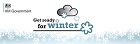 Get ready for winter logo with cloud and snow graphics