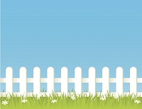 Graphic showing white picket garden fence