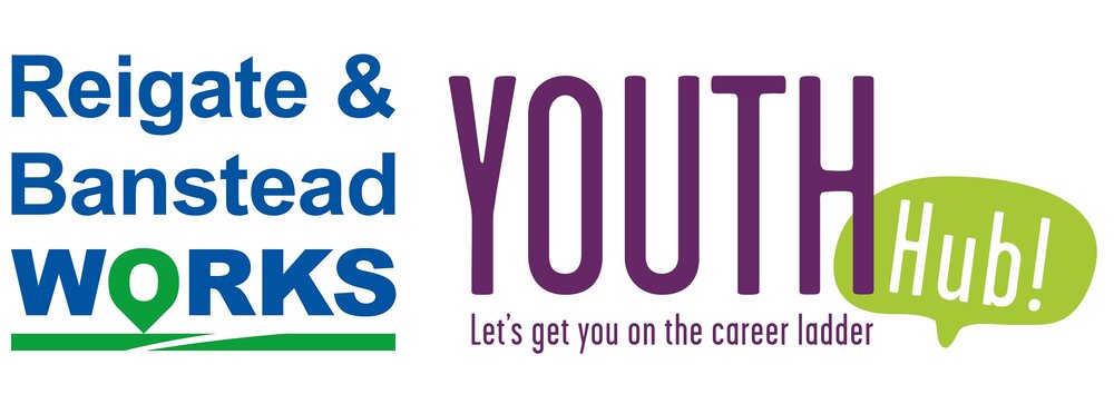 Logos for Reigate & Banstead Works and Youth Hub