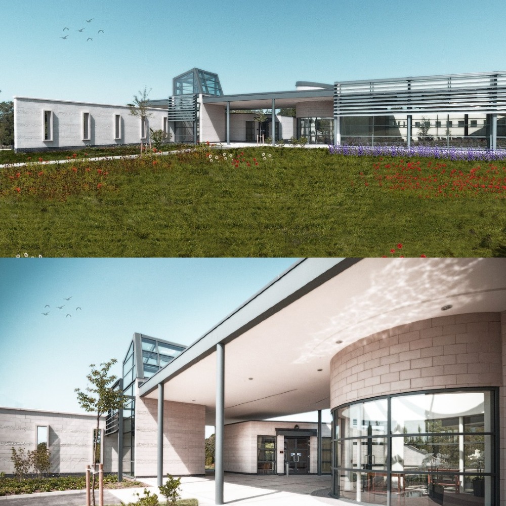 Artist's impressions of a new crematorium