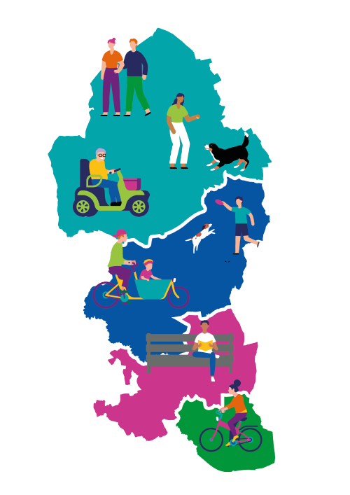 Illustrative map showing four consultation areas