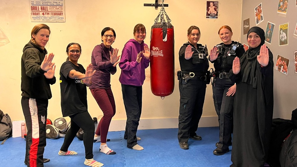 Women's self-defence session at Redhill Amateur Boxing Club