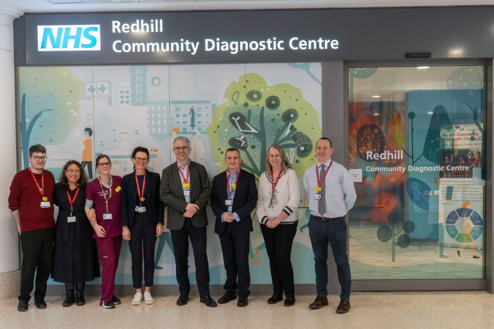 NHS staff outside the new diagnostic centre