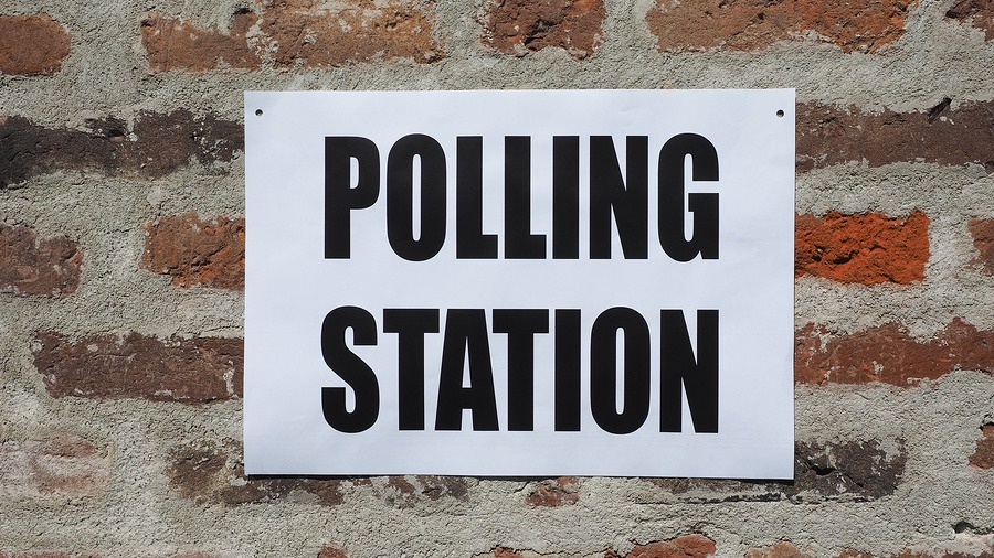 Polling station sign
