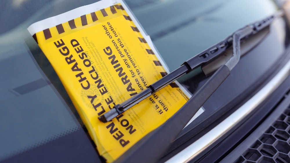 Penalty charge notice on car windscreen