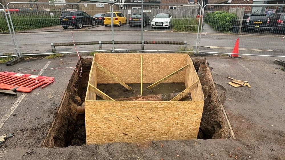Excavation of planting boxes in Central car park