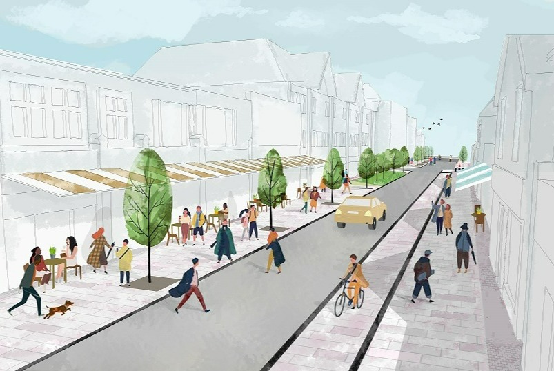 Artist impression of improvements to Horley High Street
