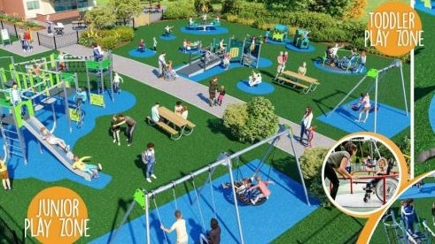 artists impression of refurbished play area