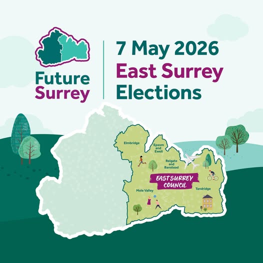Picture of East Surrey Elections with map of East Surrey