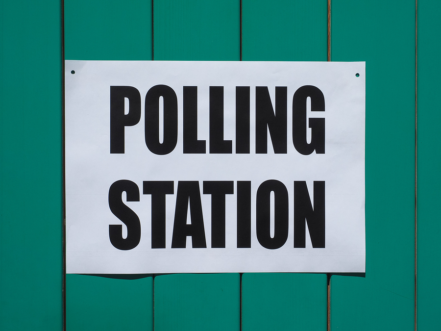 Polling station sign