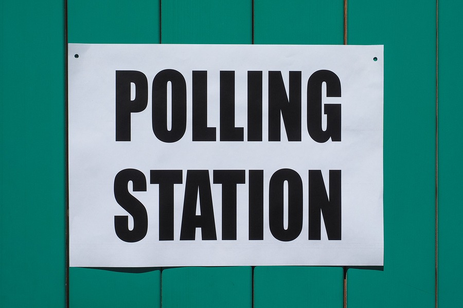 Polling station sign