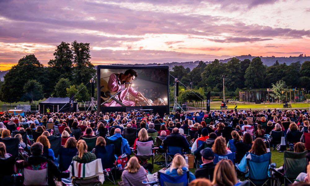 Elvis film showing at Priory Park, Reigate