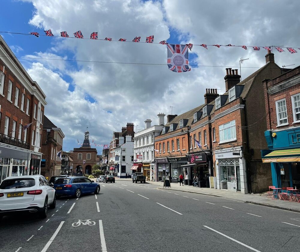 Image of bunting in Reigate High Street