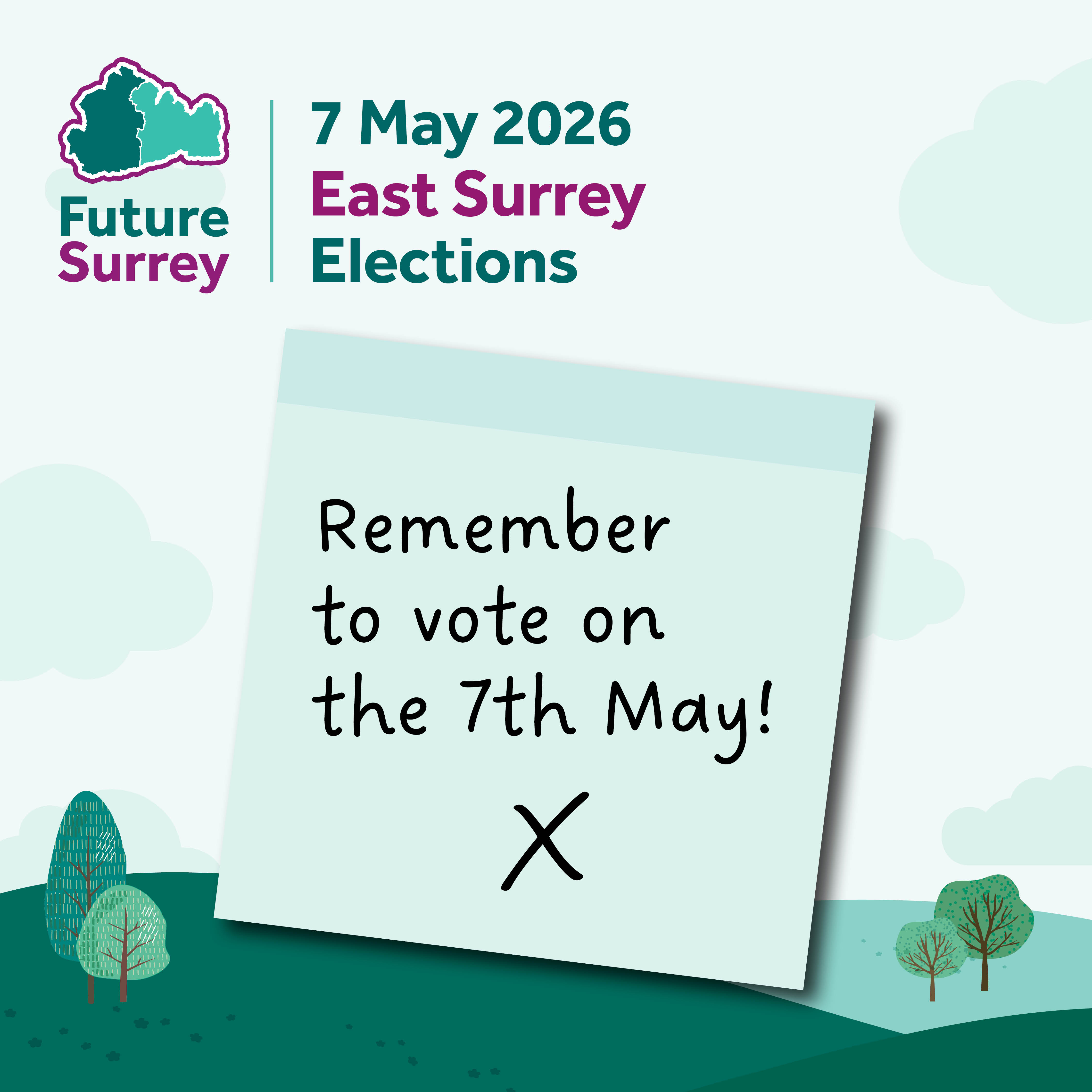 Post-it not saying 'Remember to vote on the 7th May!'