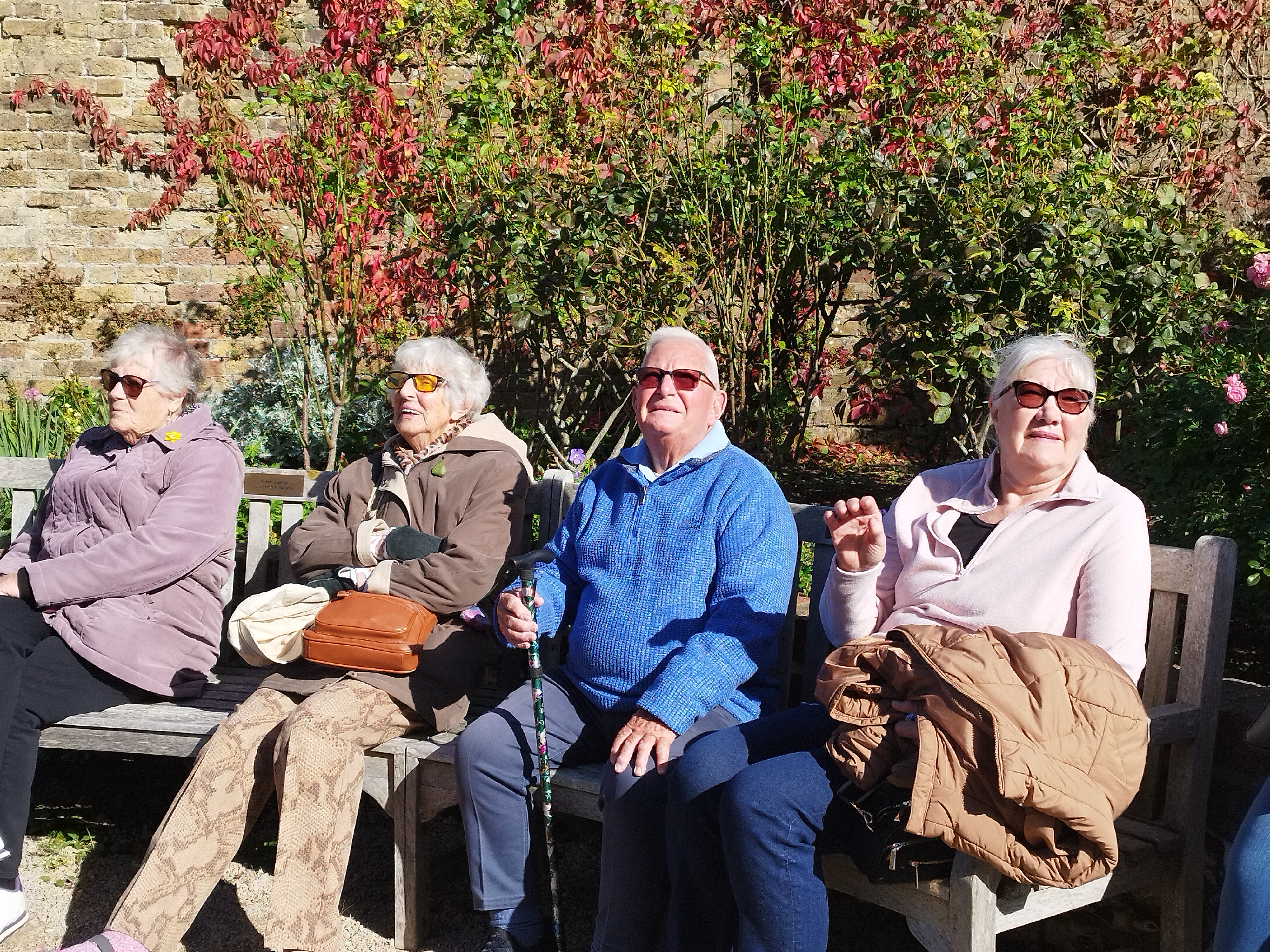 Picture of four older people on a bench