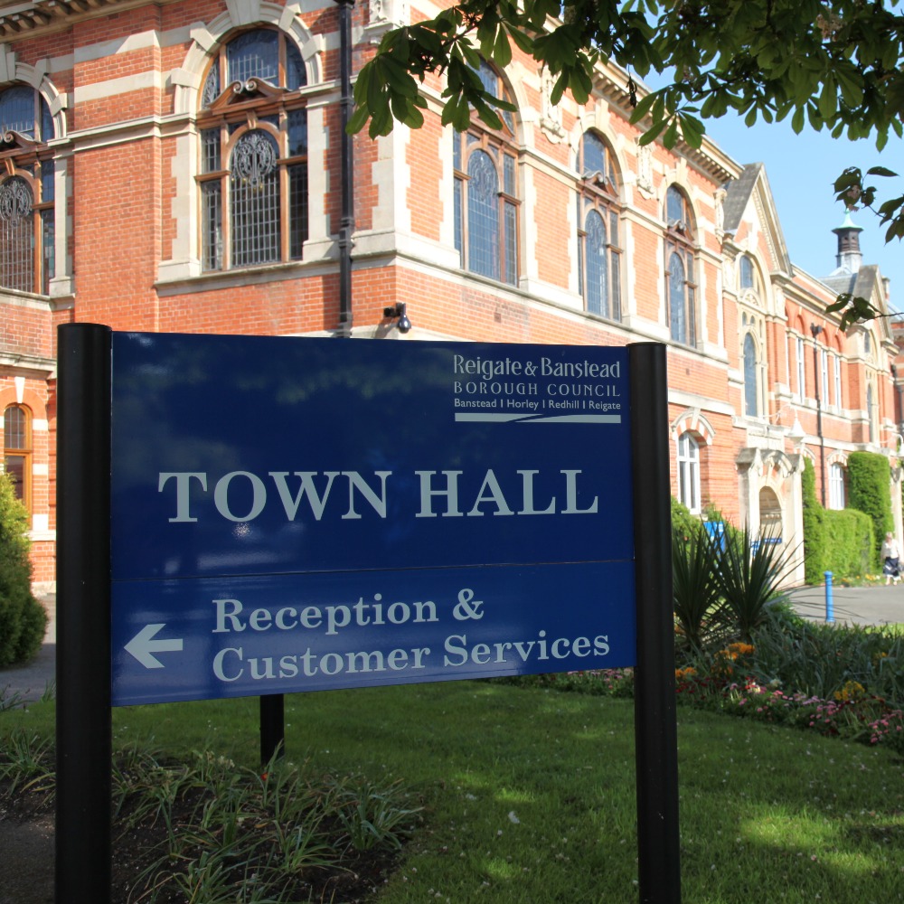 Town Hall sign