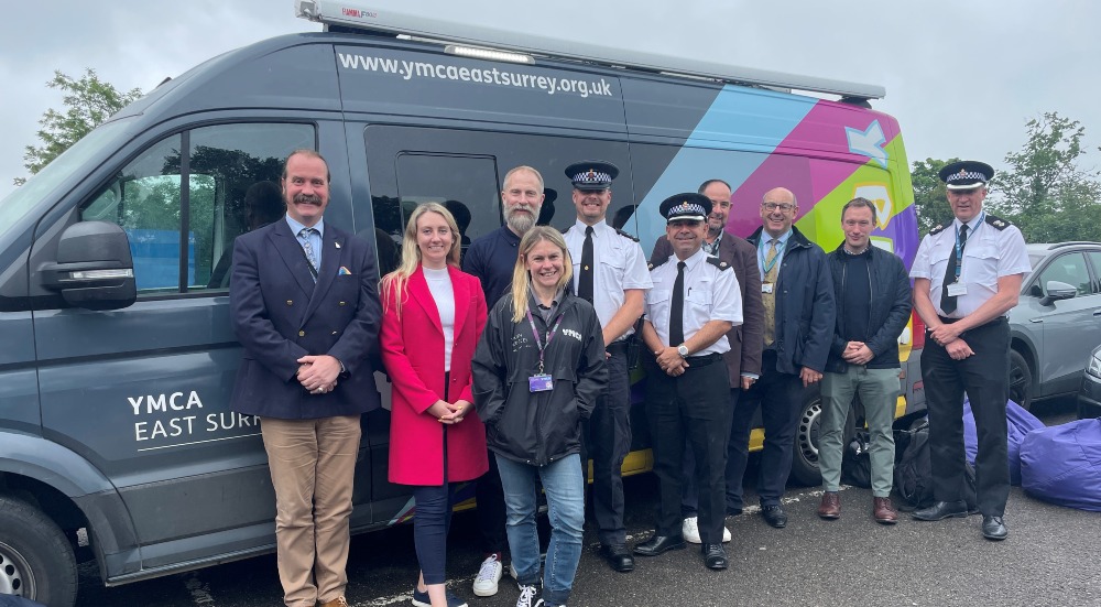 Home Office visitors and partners with the Y-Bus